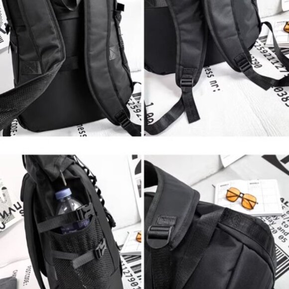 NEW! Large Storage Stylish Roll Top Backpack Gym Bag Travel Bag for Men or Women - Picture 8 of 10